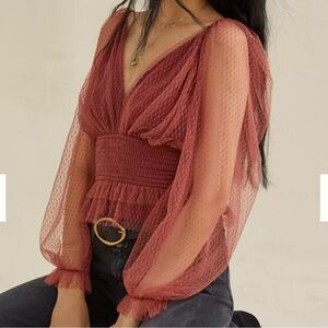 Anthropologie Tulle Blouse